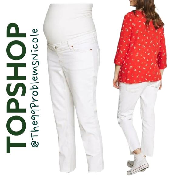 Topshop Maternity Straight Leg Jeans White - Picture 7 of 9